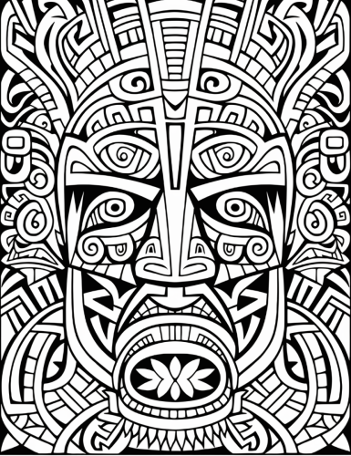 Polynesian Style Coloring Page